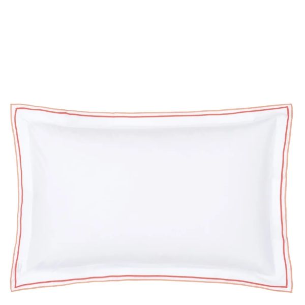 Designers Guild Astor Coral & Rosewood Oxford Pillowcase | Allium Interiors