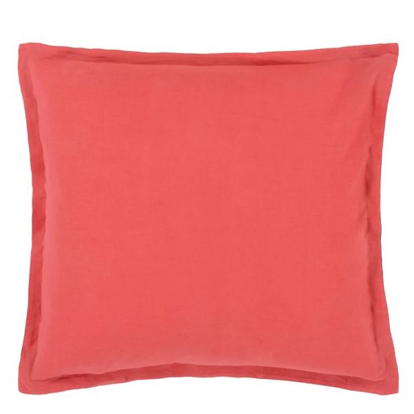 Designers Guild Biella Coral & Rosewood Euro Pillowcase | Allium Interiors