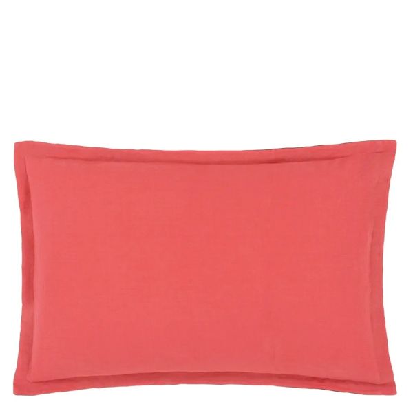 Designers Guild Biella Coral & Rosewood Oxford Pillowcase | Allium Interiors