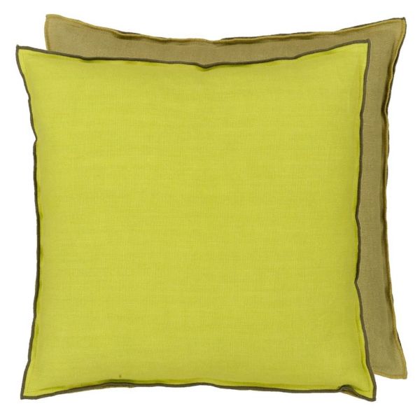Designers Guild Cushion Brera Lino Lime & Moss | Allium Interiors