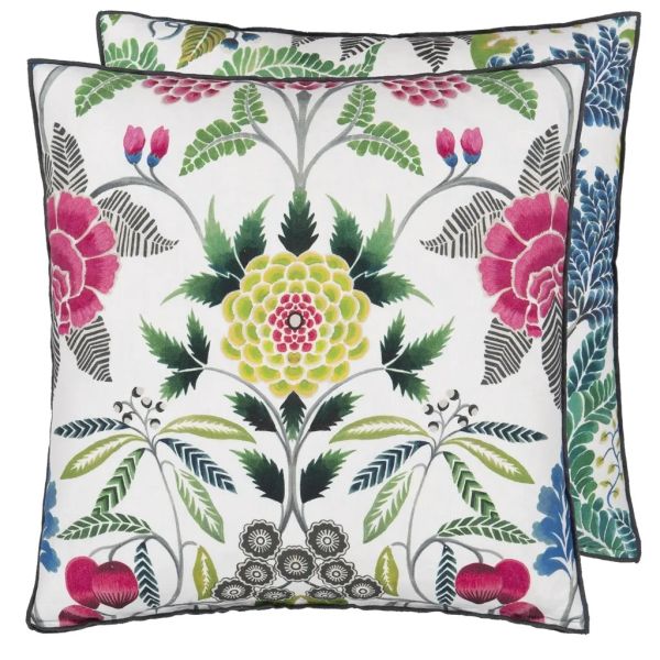 Designers Guild Cushion Brocart Decoratif Linen Fuchsia | Allium Interiors
