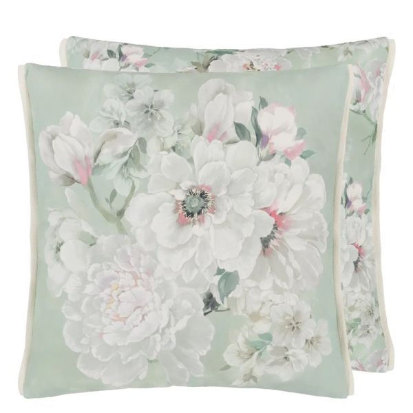 Designers Guild Cushion Fleur Blanche Eau De Nil | Allium Interiors