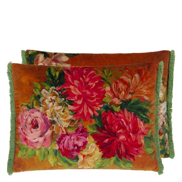 Designers Guild Cushion Fleurs D Artistes Velours Terracotta | Allium Interiors