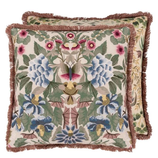 Designers Guild Cushion Ikebana Damask Cameo Embroidered | Allium Interiors