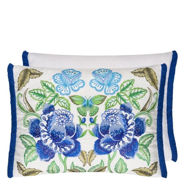 Designers Guild Cushion Isabella Embroidered Cobalt | Allium Interiors