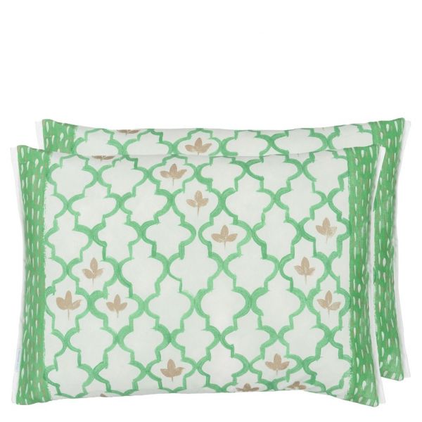 Designers Guild Cushion Pergola Trellis Emerald | Allium Interiors