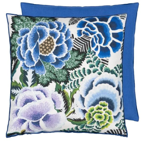 Designers Guild Cushion Rose De Damas Cobalt | Allium Interiors