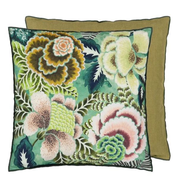 Designers Guild Cushion Rose De Damas Jade | Allium Interiors
