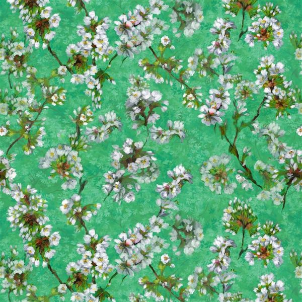 Designers Guild Fabric Fleur D Assam Emerald | Allium Interiors