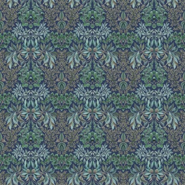 Designers Guild Fabric Karakusa Velvet Midnight | Allium Interiors