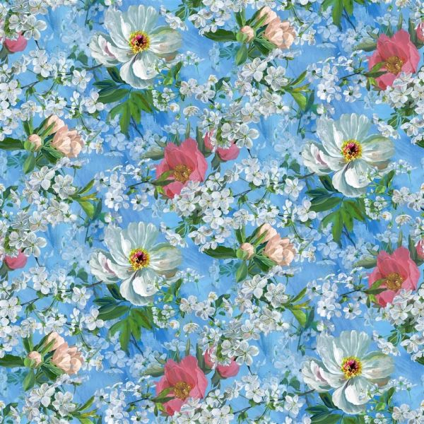 Designers Guild Fabric Peony Blossom Sky | Allium Interiors