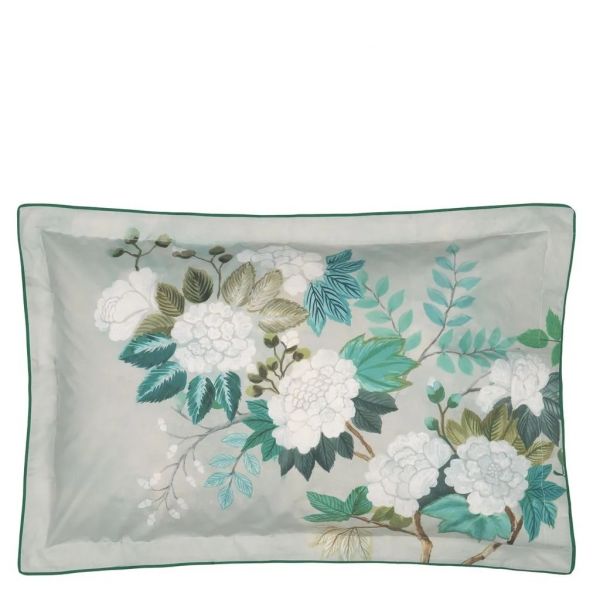 Designers Guild Fleur Orientale Celadon Oxford Pillowcase Pair | Allium Interiors