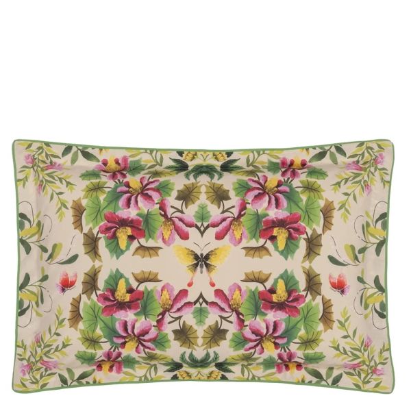 Designers Guild Ikebana Damask Fuchsia Oxford Pillowcase Pair | Allium Interiors
