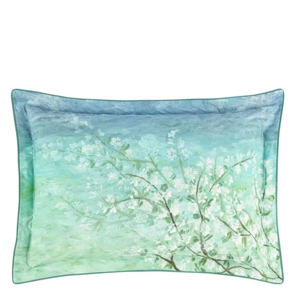 Designers Guild Indian Blossom Cerulean Oxford Pillowcase | Allium Interiors