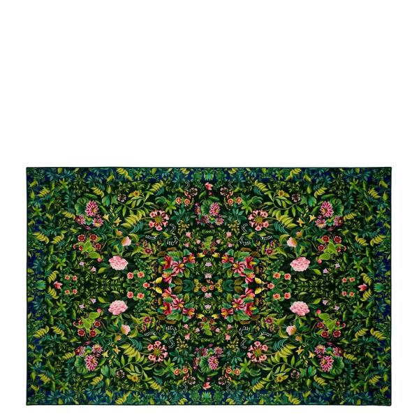 Designers Guild Rug Ikebana Damask Emerald | Allium Interiors