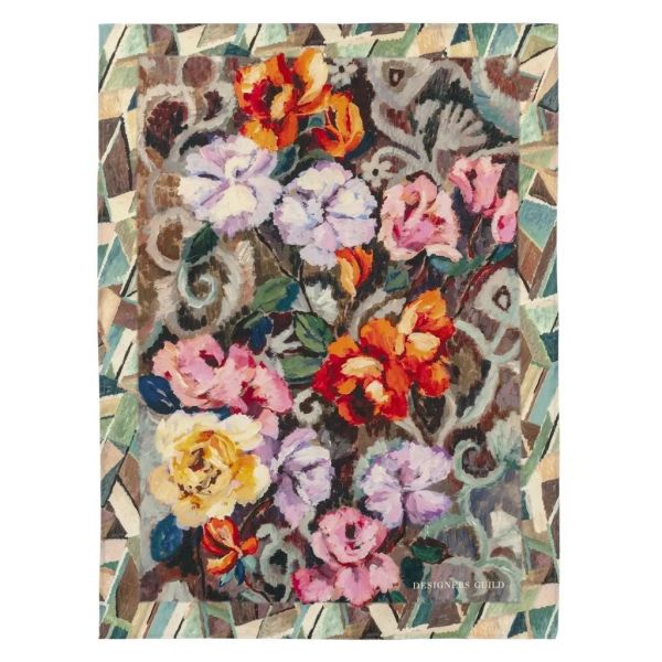 Designers Guild Throw Tapestry Flower Damson | Allium Interiors