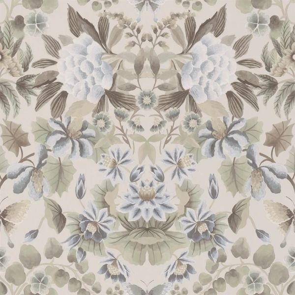 Designers Guild Wallpaper Ikebana Damask Eau De Nil | Allium Interiors