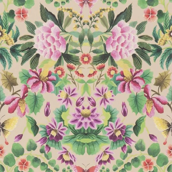 Designers Guild Wallpaper Ikebana Damask Fuchsia | Allium Interiors