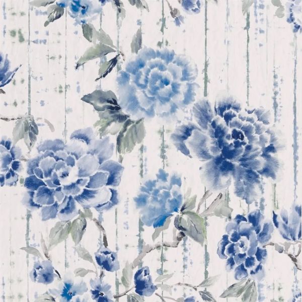 Designers Guild Wallpaper Kyoto Flower Cobalt | Allium Interiors