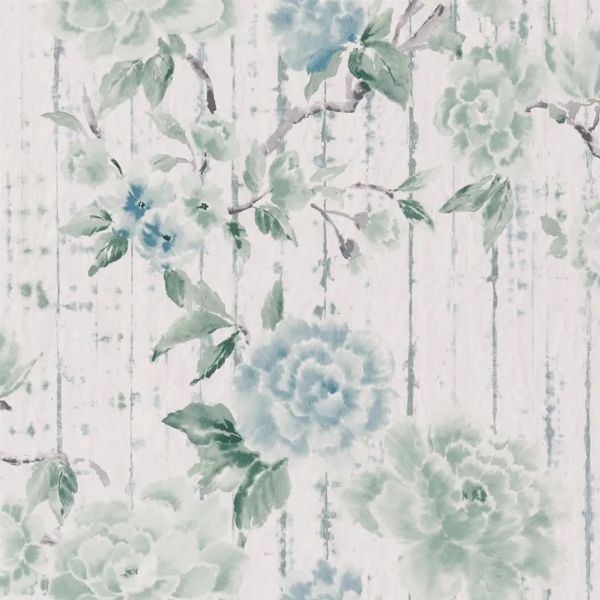 Designers Guild Wallpaper Kyoto Flower Eau De Nil | Allium Interiors