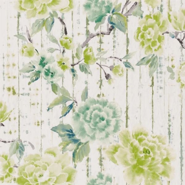 Designers Guild Wallpaper Kyoto Flower Emerald | Allium Interiors