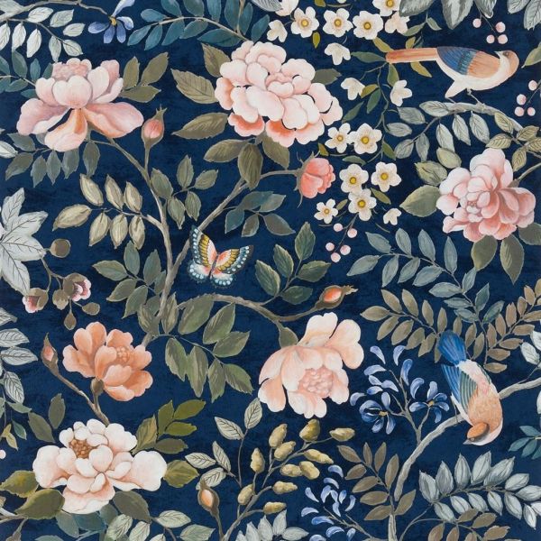 Designers Guild Wallpaper Porcelaine De Chine Midnight | Allium Interiors