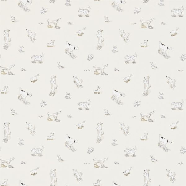 Sanderson Wallpaper Dogs in Clogs Vanilla | Allium Interiors