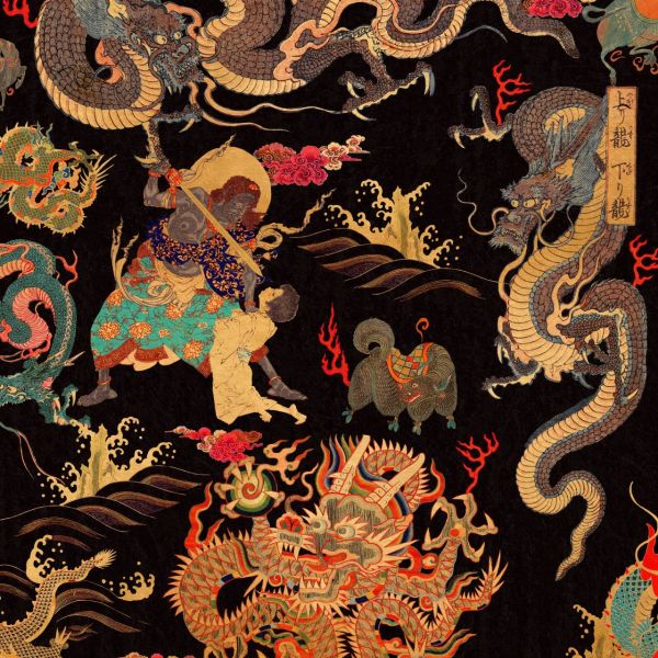 Mind The Gap Wallpaper Dragons of Tibet | Allium Interiors