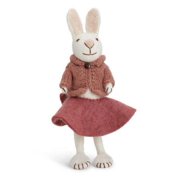 En Gry & Sif Easter Bunny Big White with Rose Skirt | Allium Interiors