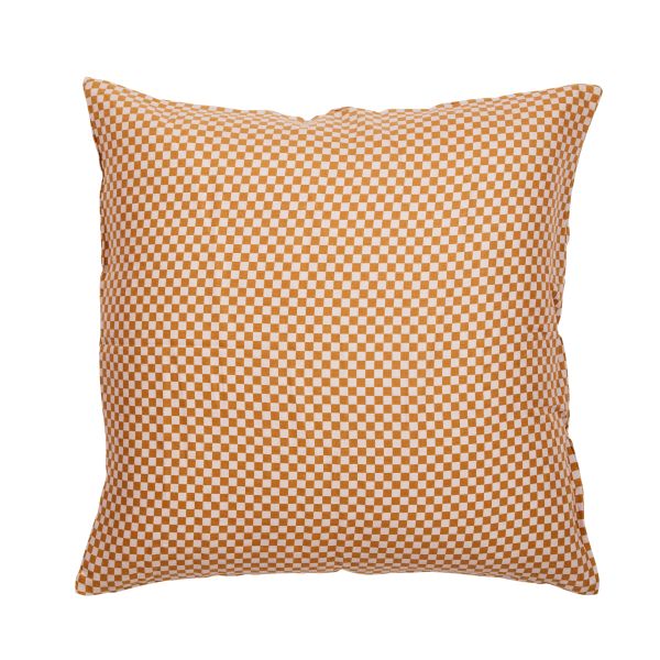Bonnie And Neil Euro Pillowcase Tiny Checkers Tan | Allium Interiors