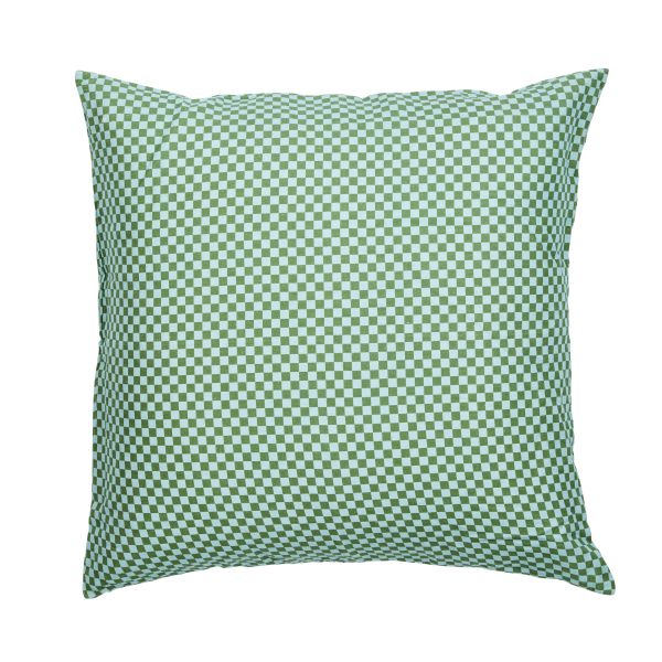 Bonnie And Neil Euro Pillowcase Tiny Checkers Blue Green | Allium Interiors