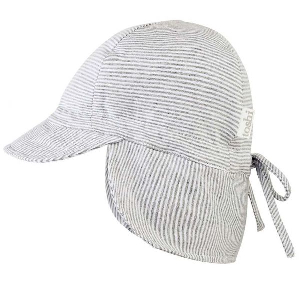 Toshi Hat Flap Cap Baby Stripe Dove | Allium Interiors