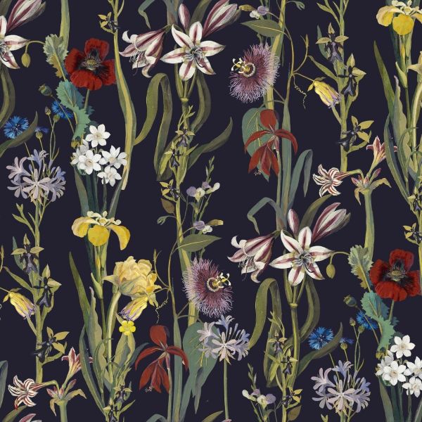 House of Hackney Wallpaper Flora Delanica Midnight | Allium Interiors