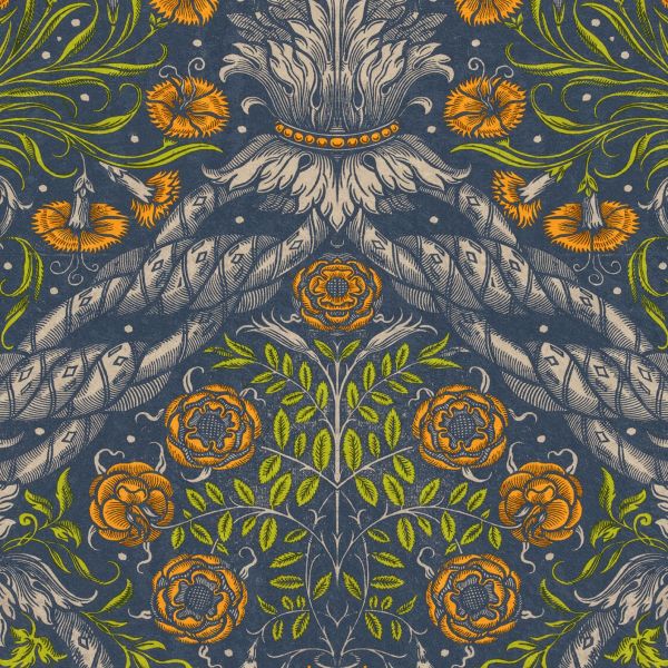 Mind The Gap Wallpaper Floral Ornament  | Allium Interiors