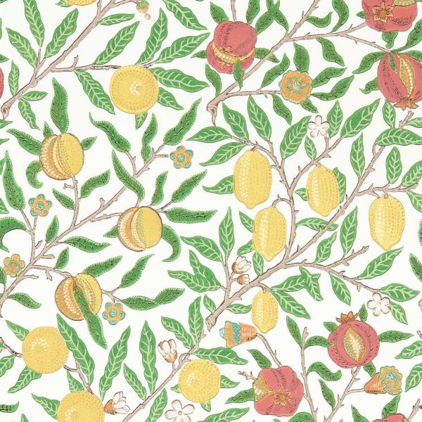 Morris & Co. Wallpaper Fruit Leaf Green/Madder | Allium Interiors