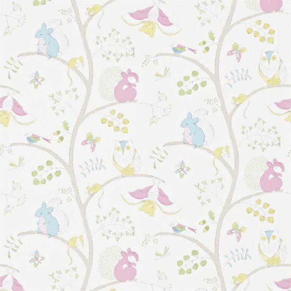 Sanderson Wallpaper Going Batty Pink/Blue | Allium Interiors