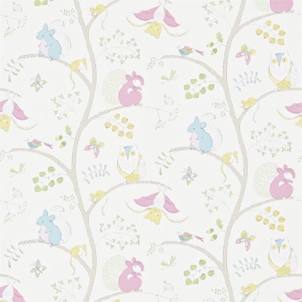 Sanderson Wallpaper Going Batty Pink/Blue - 3 Roll Set | Allium Interiors
