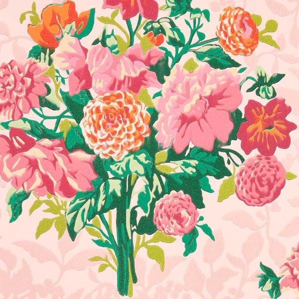 Harlequin X Sophie Robinson Wallpaper Dahlia Bunch Rose Quartz/Spinel | Allium Interiors