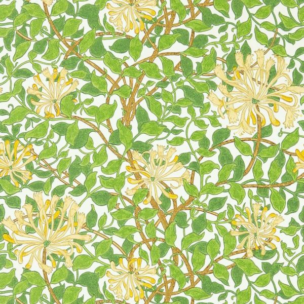 Morris & Co. Wallpaper Honeysuckle Cream/Chocolate | Allium Interiors
