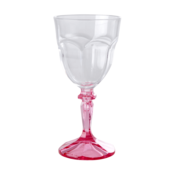 Rice Acrylic Wine Glass Clear/Pink | Allium Interiors