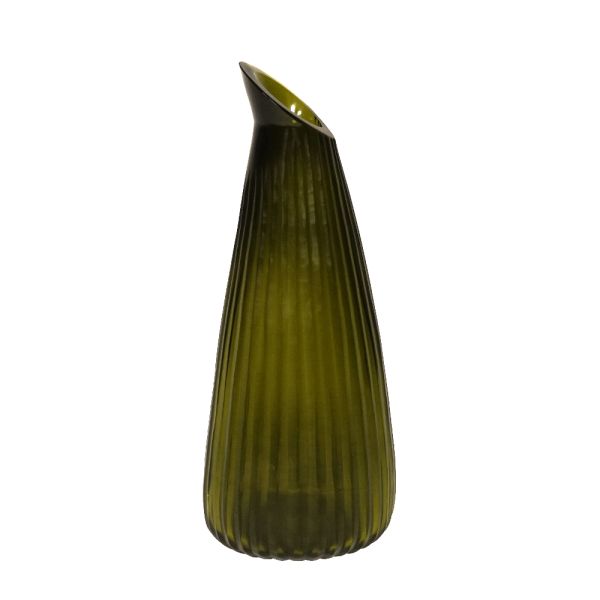 Brian Tunks Cut Glass Heron Vessel Olive | Allium Interiors