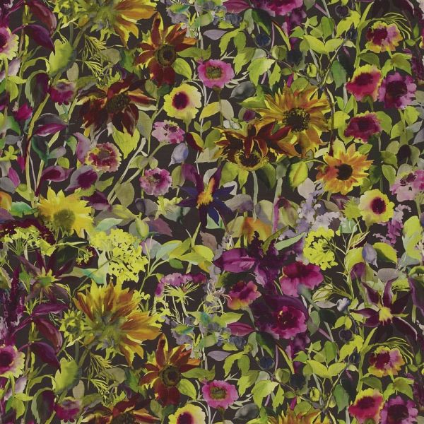 Designers Guild Fabric Indian Sunflower Graphite | Allium Interiors
