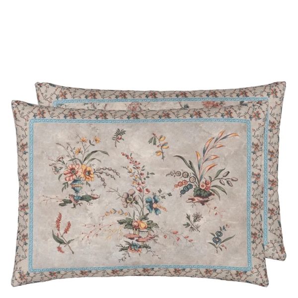 John Derian Cushion Vintage Floral Linen | Allium Interiors