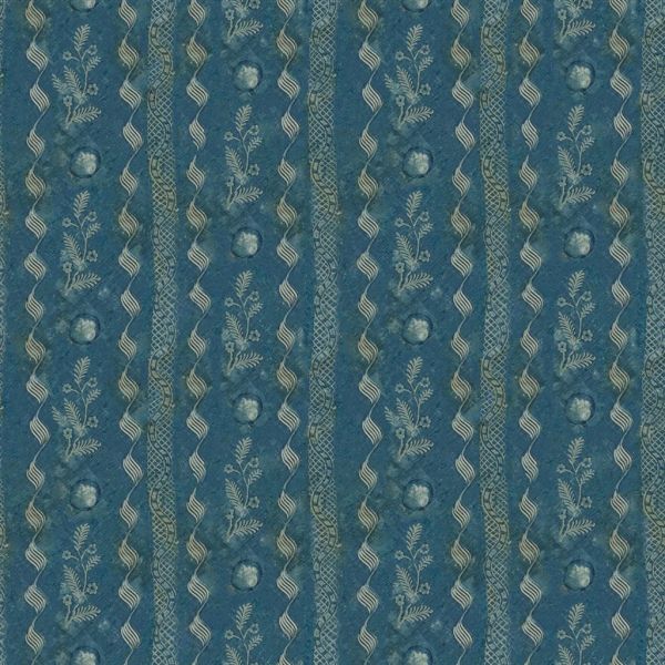John Derian Fabric Indigo Floral Indigo | Allium Interiors