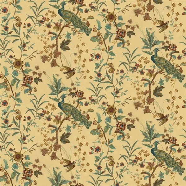 Jon Derian Fabric Peacock Toile Sepia | Allium Interiors