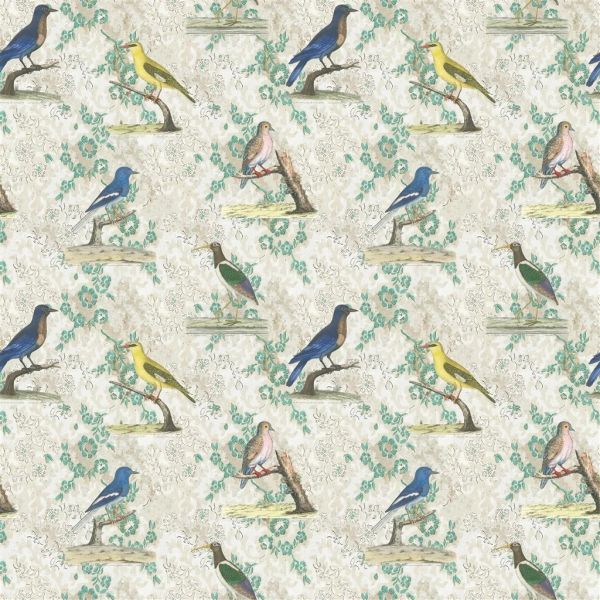 John Derian Fabric Wallpaper Birds Parchment | Allium Interiors
