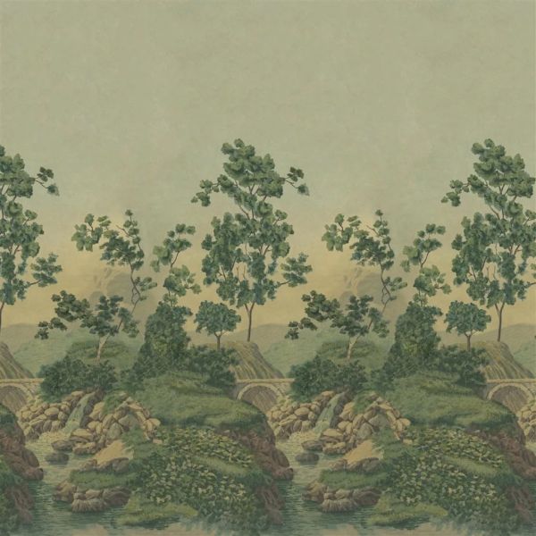 John Derian Wallpaper Castle Scene 2 | Allium Interiors