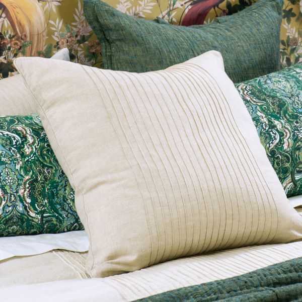 Bianca Lorenne Kaiyu Natural Linen Euro Pillowcase Pair | Allium Interiors