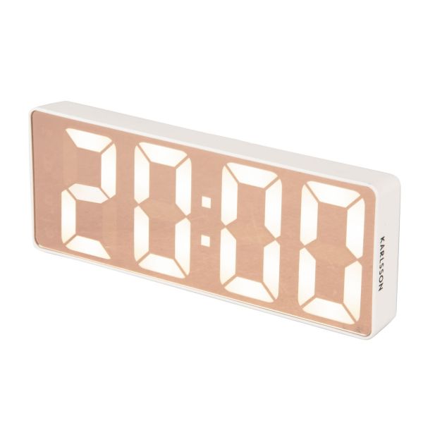 Karlsson Alarm Clock Mirror LED White | Allium Interiors