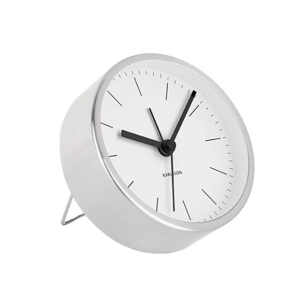 Karlsson Alarm Clock Minimal Steel White | Allium Interiors